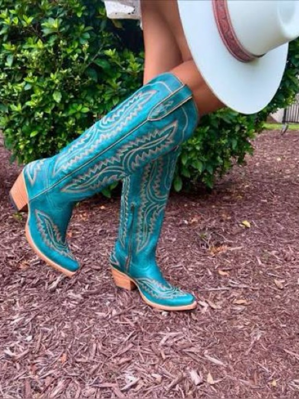 Ariat Casanova Knee-high Tall Boots Western Cowboy Boots. Turquoise. Size 7. - Picture 13 of 16
